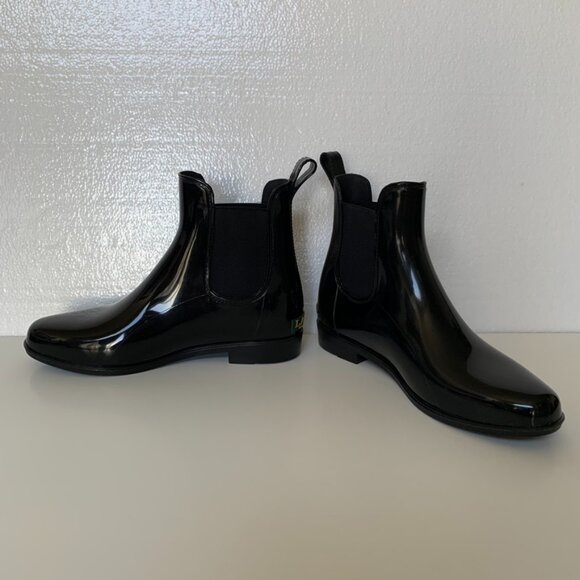 Lauren Ralph Lauren Womens Size 9 Ankle Rubber Rain Waterproof Boots Black - Picture 2 of 9